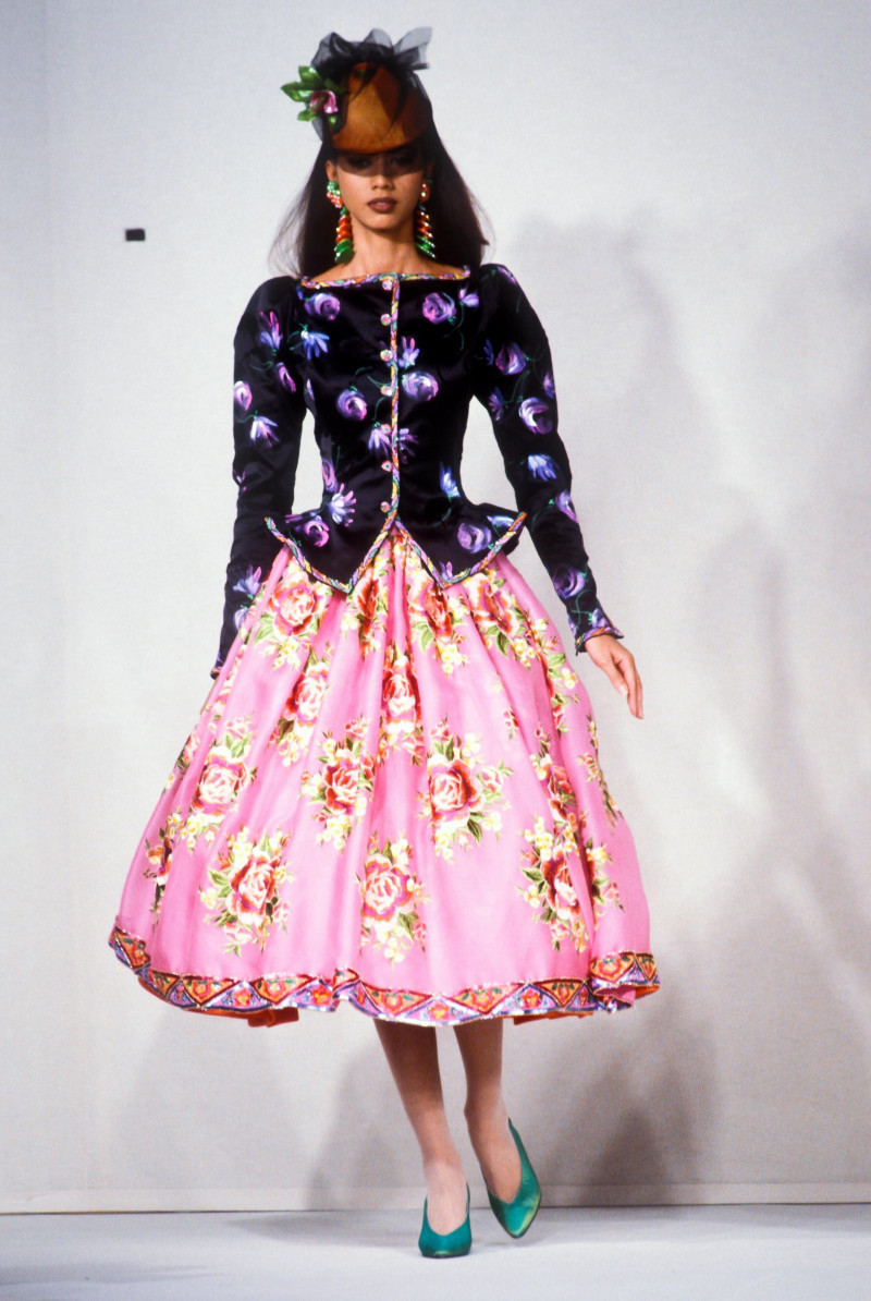 Perine Fernando featured in  the Emanuel Ungaro Haute-Couture fashion show for Spring/Summer 1991