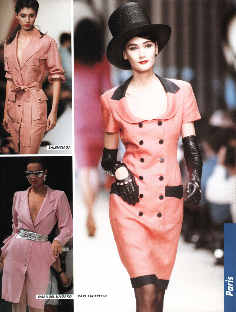 Perine Fernando featured in  the Balenciaga fashion show for Spring/Summer 1989
