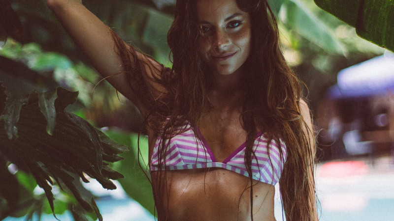 Lucia Rivera featured in  the Missus Hawaii Collection advertisement for Spring/Summer 2025