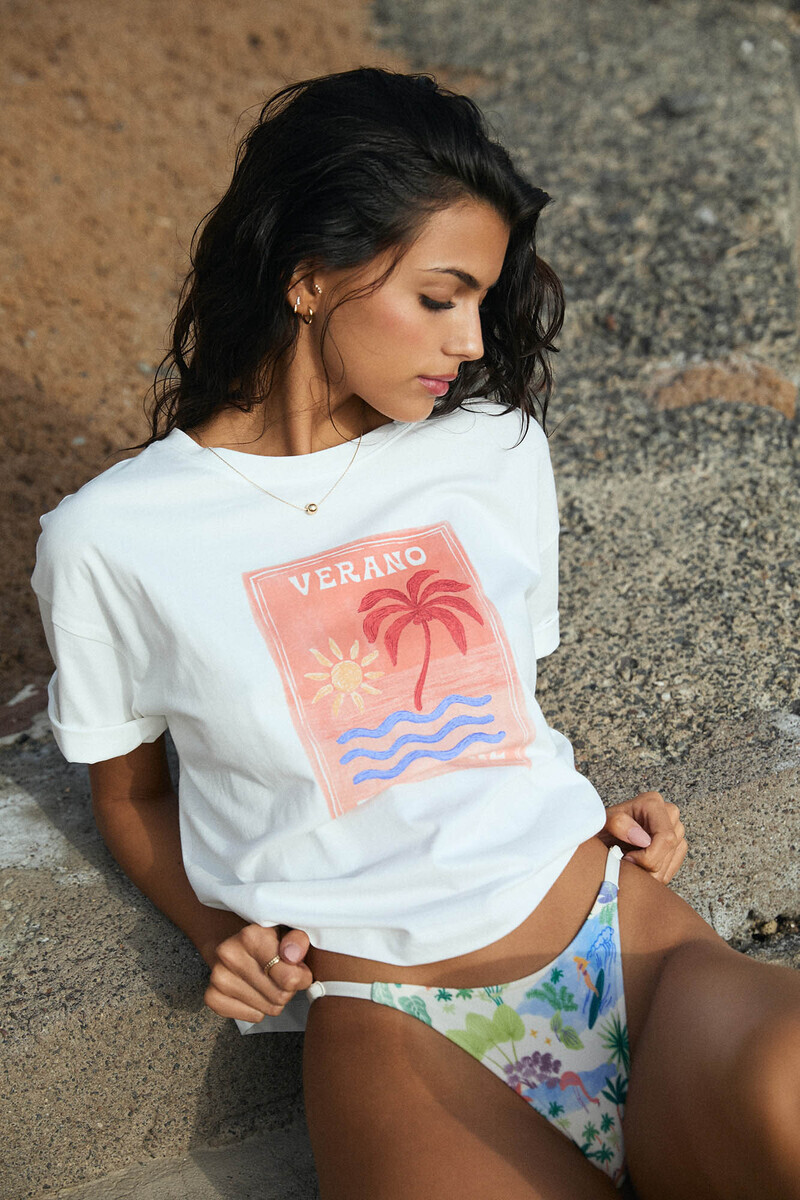Francisca Cerqueira Gomes featured in  the womens secret advertisement for Summer 2025
