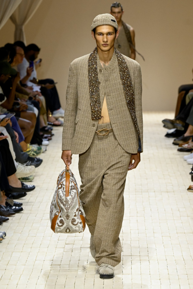 Adam Fisher featured in  the Emporio Armani fashion show for Spring/Summer 2026