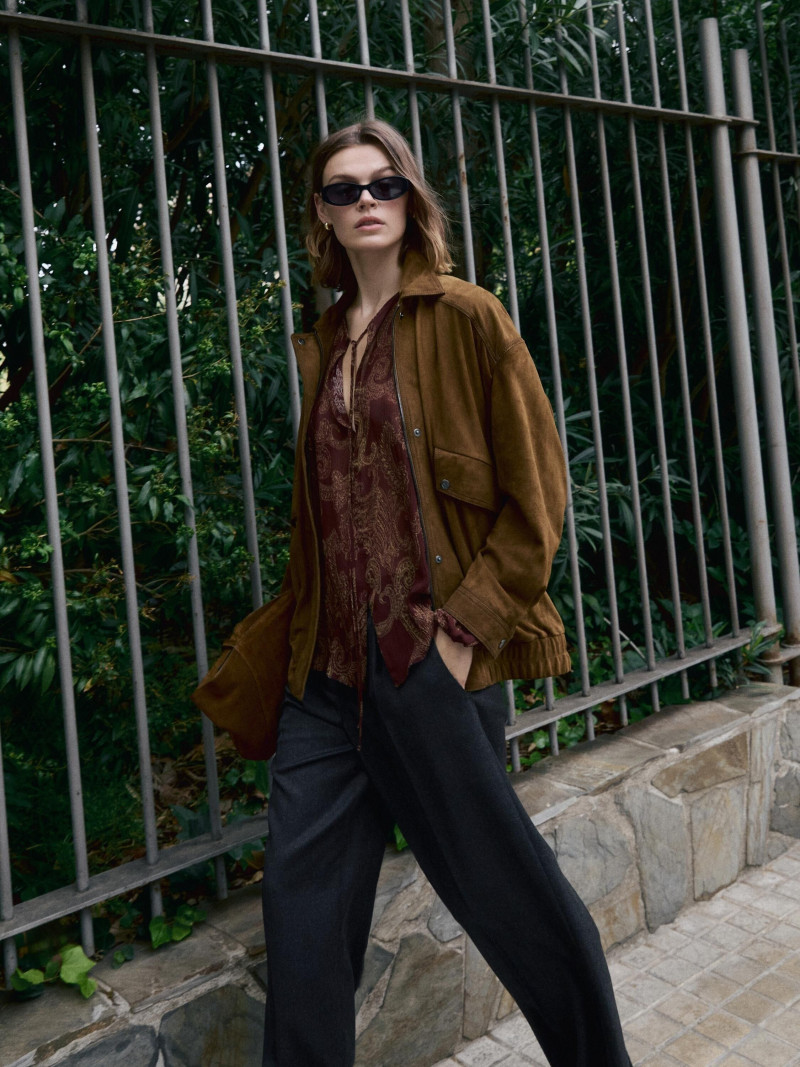 Cara Taylor featured in  the Massimo Dutti lookbook for Autumn/Winter 2025