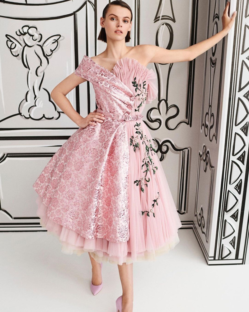 Cara Taylor featured in  the Moschino advertisement for Spring/Summer 2021