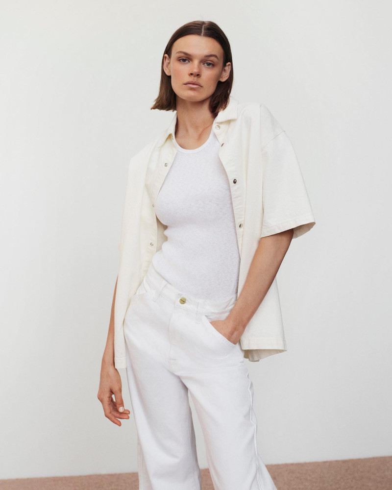 Cara Taylor featured in  the Frame Denim advertisement for Summer 2021