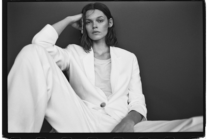 Cara Taylor featured in  the Massimo Dutti lookbook for Spring/Summer 2021