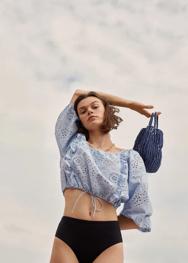 Cara Taylor featured in  the Mango Living Blue lookbook for Summer 2021