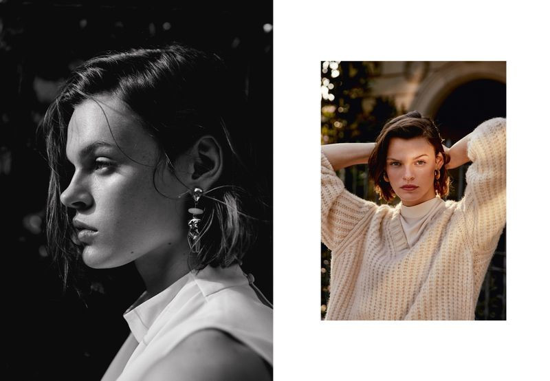 Cara Taylor featured in  the Mango Office Wear advertisement for Autumn/Winter 2018