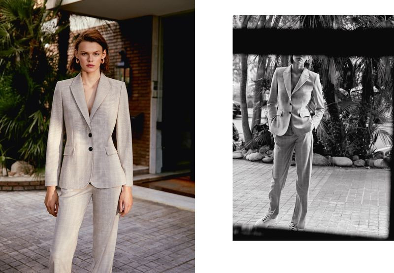 Cara Taylor featured in  the Mango Office Wear advertisement for Autumn/Winter 2018