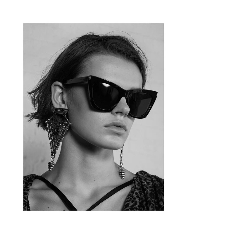 Cara Taylor featured in  the Saint Laurent Eyewear advertisement for Spring/Summer 2018