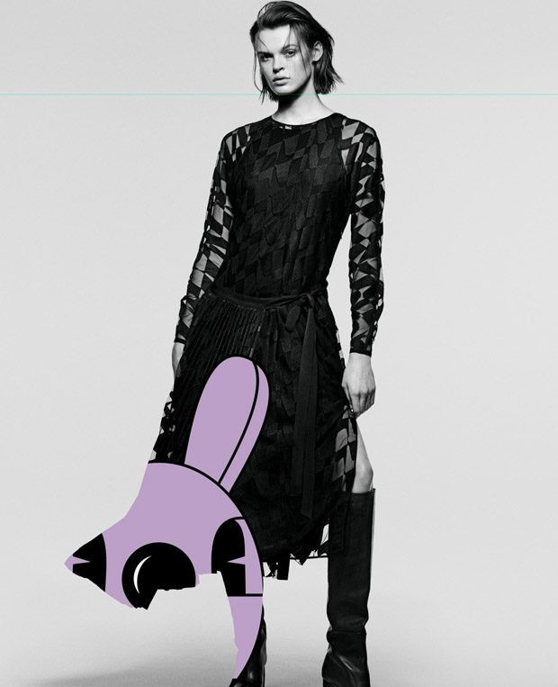 Cara Taylor featured in  the Boss by Hugo Boss x Jeremyville advertisement for Holiday 2018