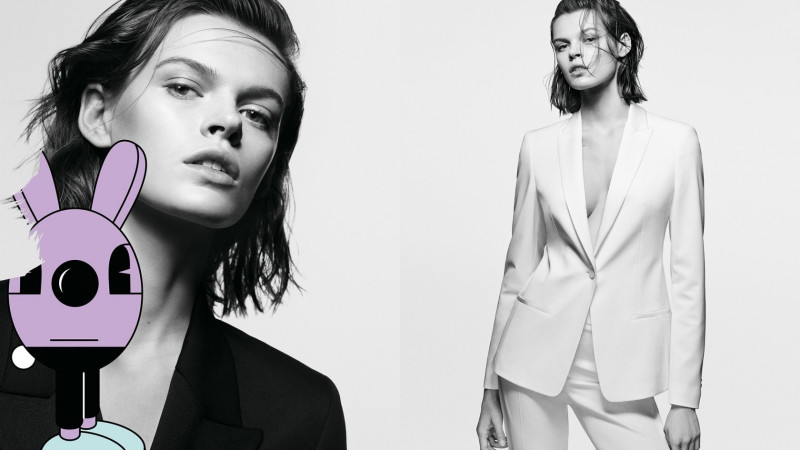 Cara Taylor featured in  the Boss by Hugo Boss x Jeremyville advertisement for Holiday 2018