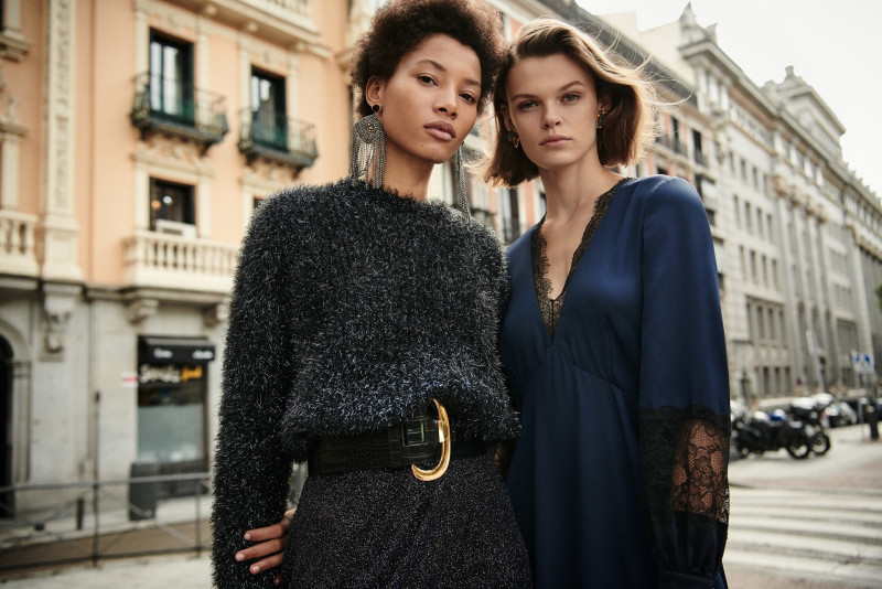 Cara Taylor featured in  the Mango advertisement for Autumn/Winter 2018