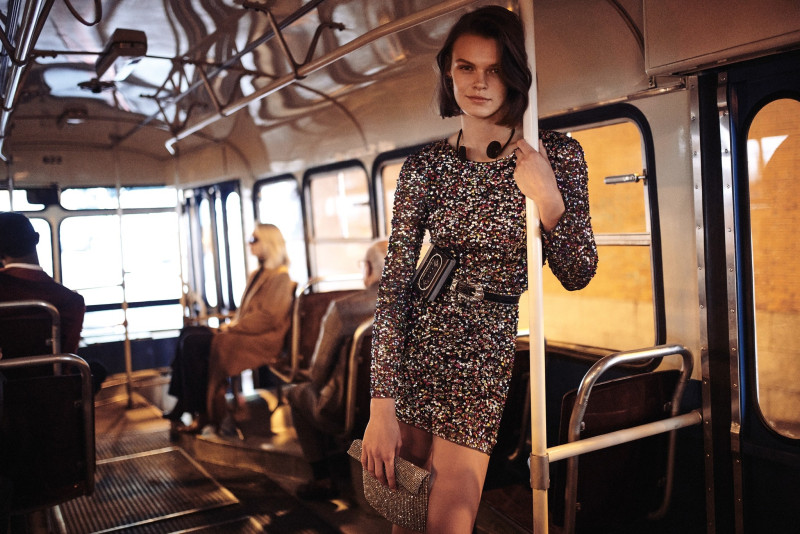 Cara Taylor featured in  the Mango advertisement for Autumn/Winter 2018