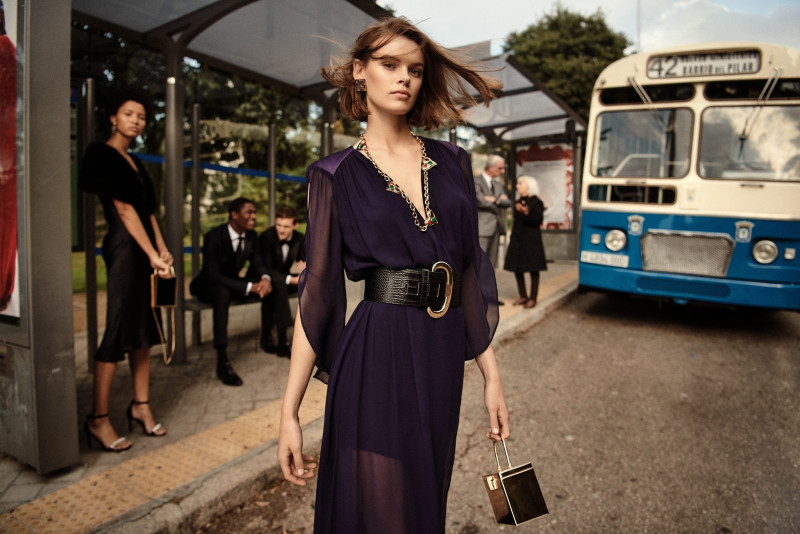 Cara Taylor featured in  the Mango advertisement for Autumn/Winter 2018