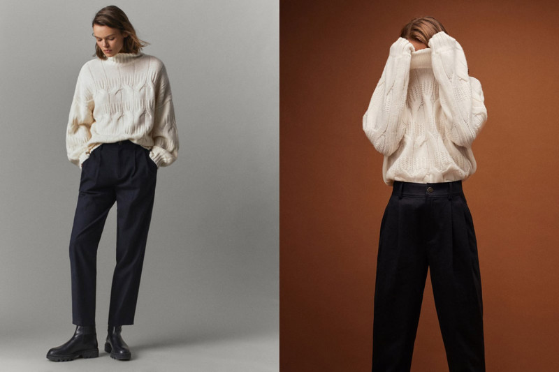Cara Taylor featured in  the Massimo Dutti lookbook for Autumn/Winter 2020