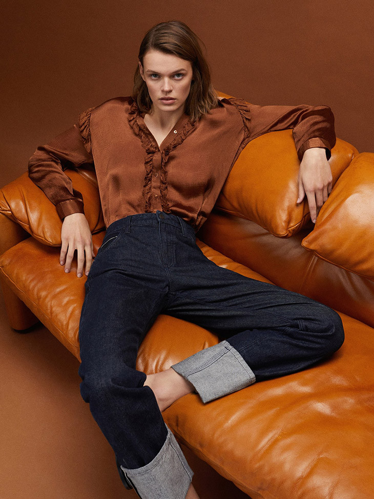 Cara Taylor featured in  the Massimo Dutti lookbook for Autumn/Winter 2020