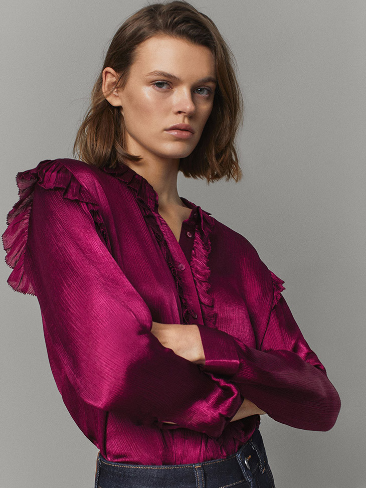 Cara Taylor featured in  the Massimo Dutti lookbook for Autumn/Winter 2020