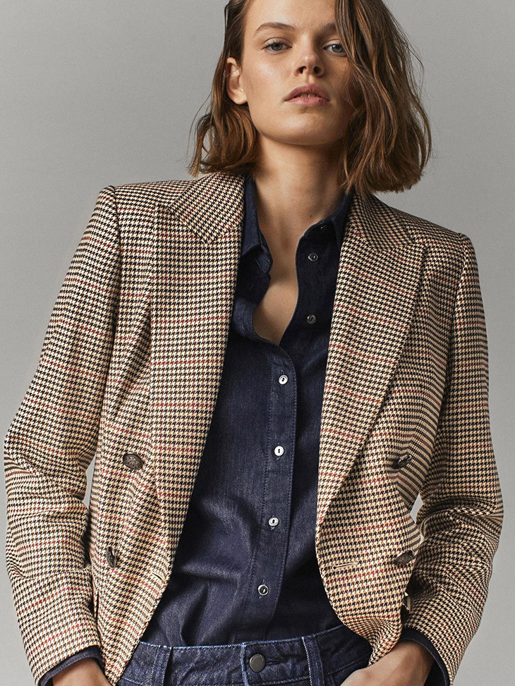 Cara Taylor featured in  the Massimo Dutti lookbook for Autumn/Winter 2020
