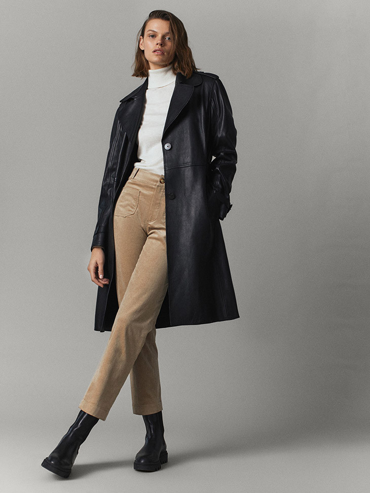 Cara Taylor featured in  the Massimo Dutti lookbook for Autumn/Winter 2020