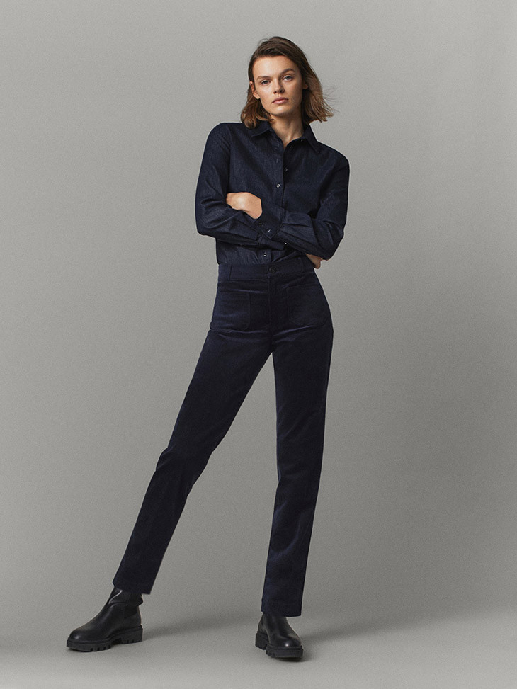 Cara Taylor featured in  the Massimo Dutti lookbook for Autumn/Winter 2020