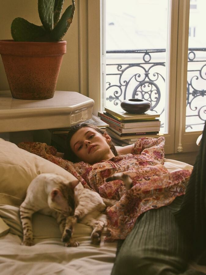 Cara Taylor featured in  the Mango advertisement for Spring/Summer 2019