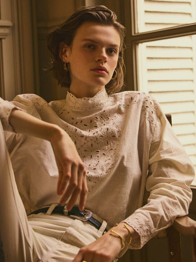 Cara Taylor featured in  the Mango advertisement for Spring/Summer 2019