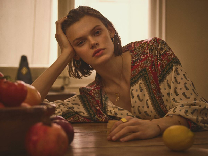Cara Taylor featured in  the Mango advertisement for Spring/Summer 2019