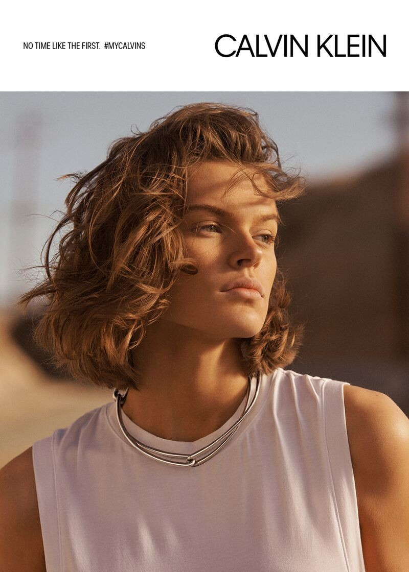 Cara Taylor featured in  the ck  Calvin Klein Jewellery advertisement for Spring/Summer 2019