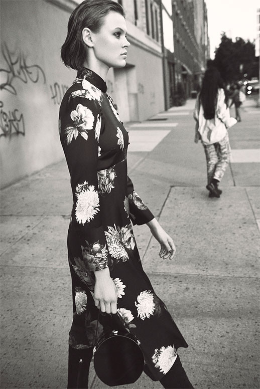 Cara Taylor featured in  the Zara advertisement for Pre-Fall 2018