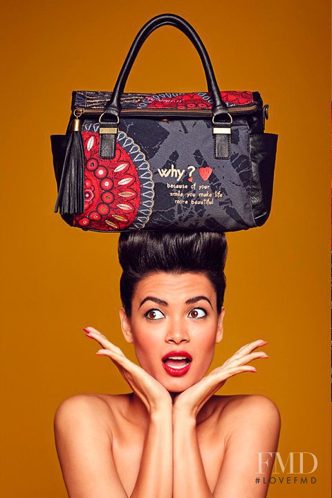 Angela Ruiz featured in  the Desigual Accessories Collection catalogue for Autumn/Winter 2014