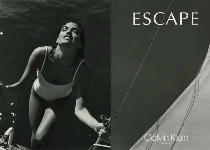 Shana Zadrick featured in  the Calvin Klein Fragrance Escape advertisement for Spring/Summer 1992