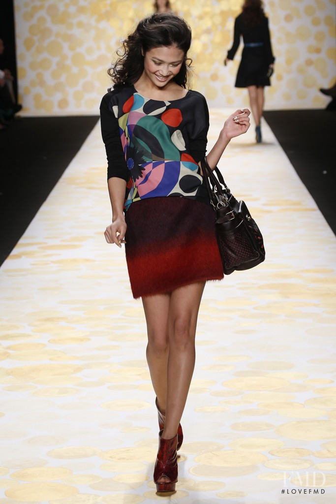 Yulia Saparniiazova featured in  the Desigual fashion show for Autumn/Winter 2014