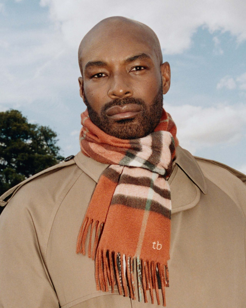 Tyson Beckford featured in  the Burberry Check Scarf Portrait Series advertisement for Autumn/Winter 2025