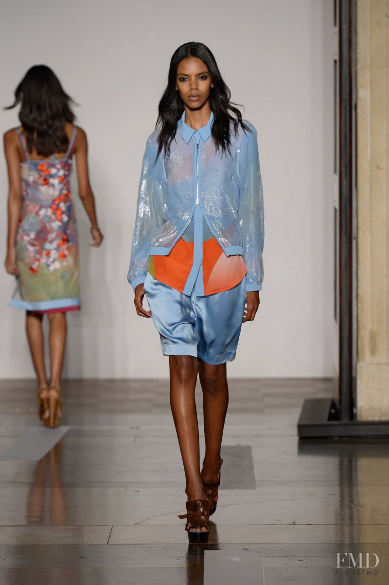 Grace Mahary featured in  the Jonathan Saunders fashion show for Spring/Summer 2014
