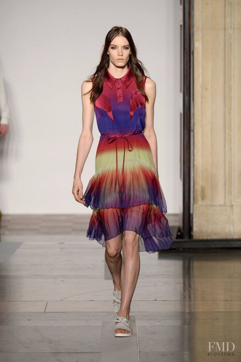 Megan Thompson featured in  the Jonathan Saunders fashion show for Spring/Summer 2014