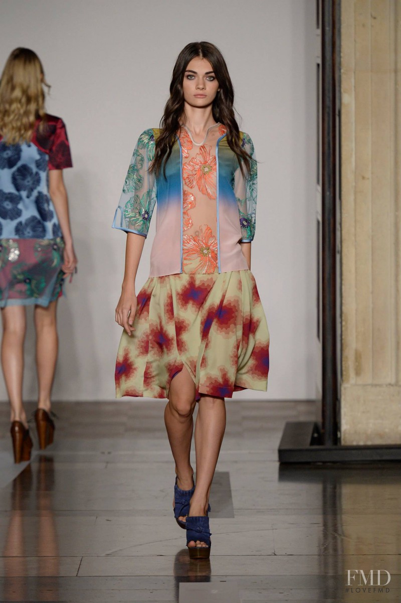 Antonina Vasylchenko featured in  the Jonathan Saunders fashion show for Spring/Summer 2014