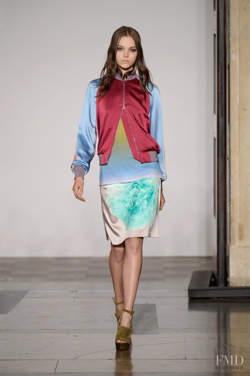 Jenna Earle featured in  the Jonathan Saunders fashion show for Spring/Summer 2014
