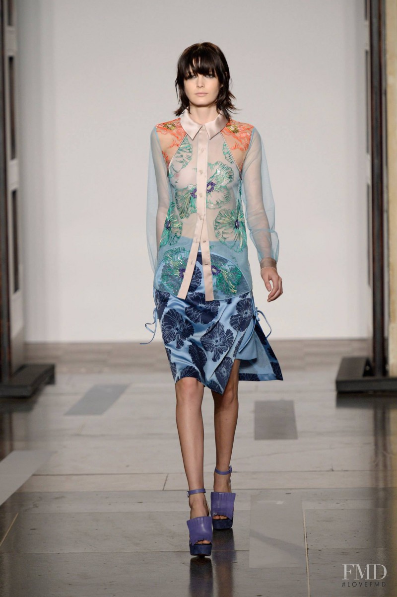 Zlata Mangafic featured in  the Jonathan Saunders fashion show for Spring/Summer 2014