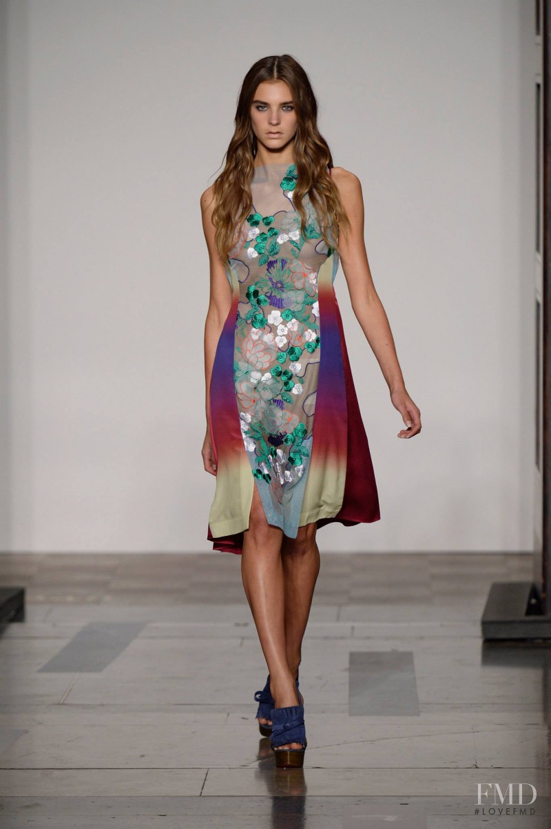 Olivia David featured in  the Jonathan Saunders fashion show for Spring/Summer 2014