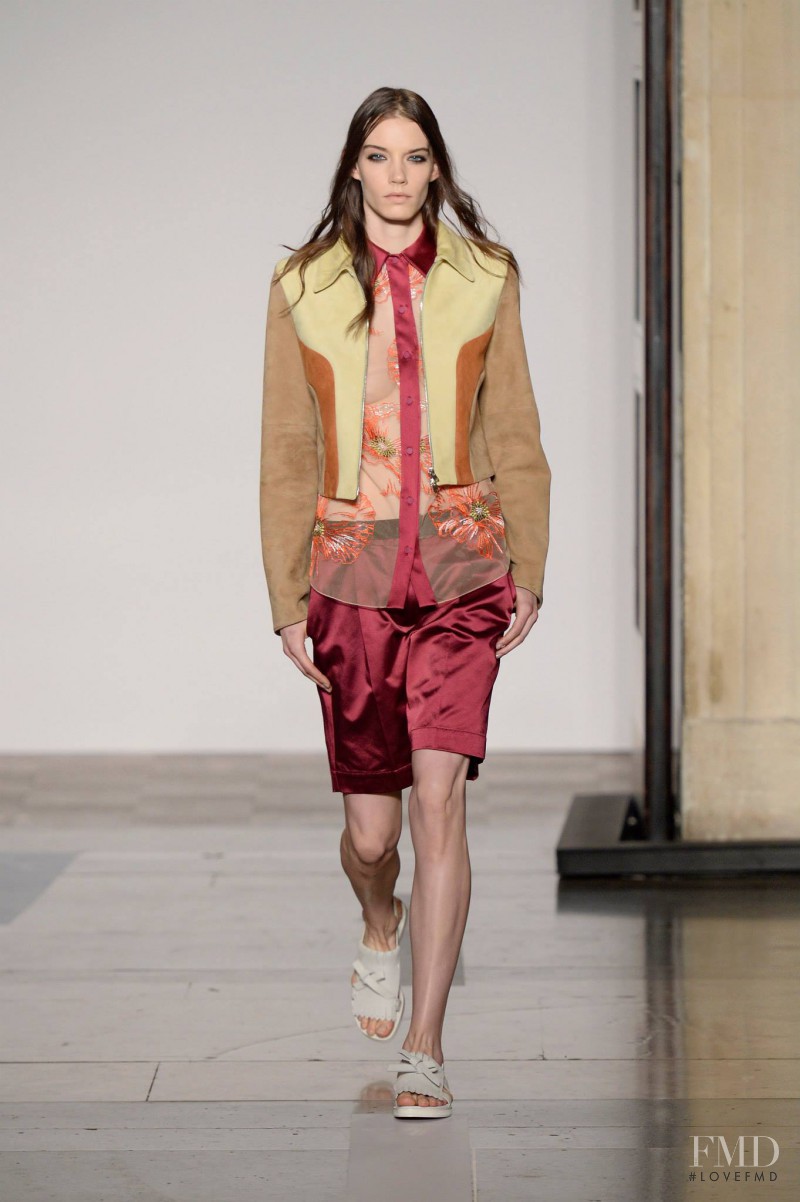 Megan Thompson featured in  the Jonathan Saunders fashion show for Spring/Summer 2014