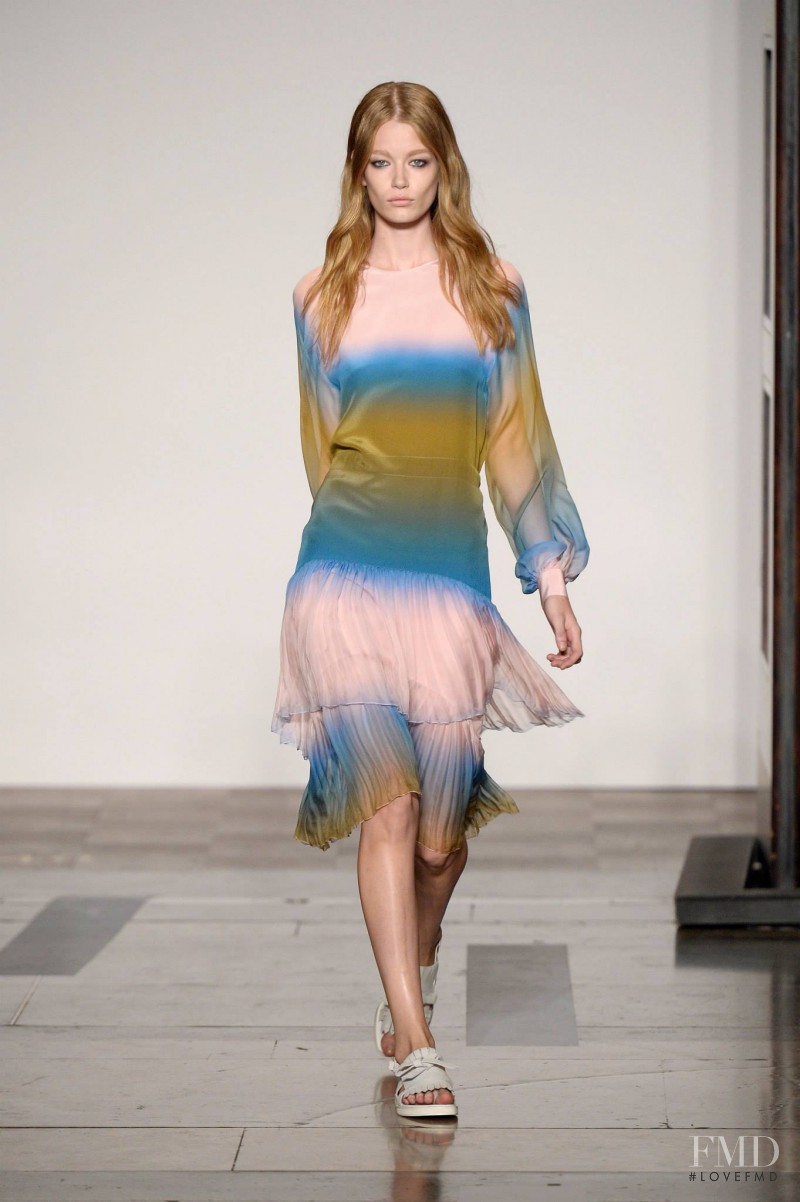 Hollie May Saker featured in  the Jonathan Saunders fashion show for Spring/Summer 2014