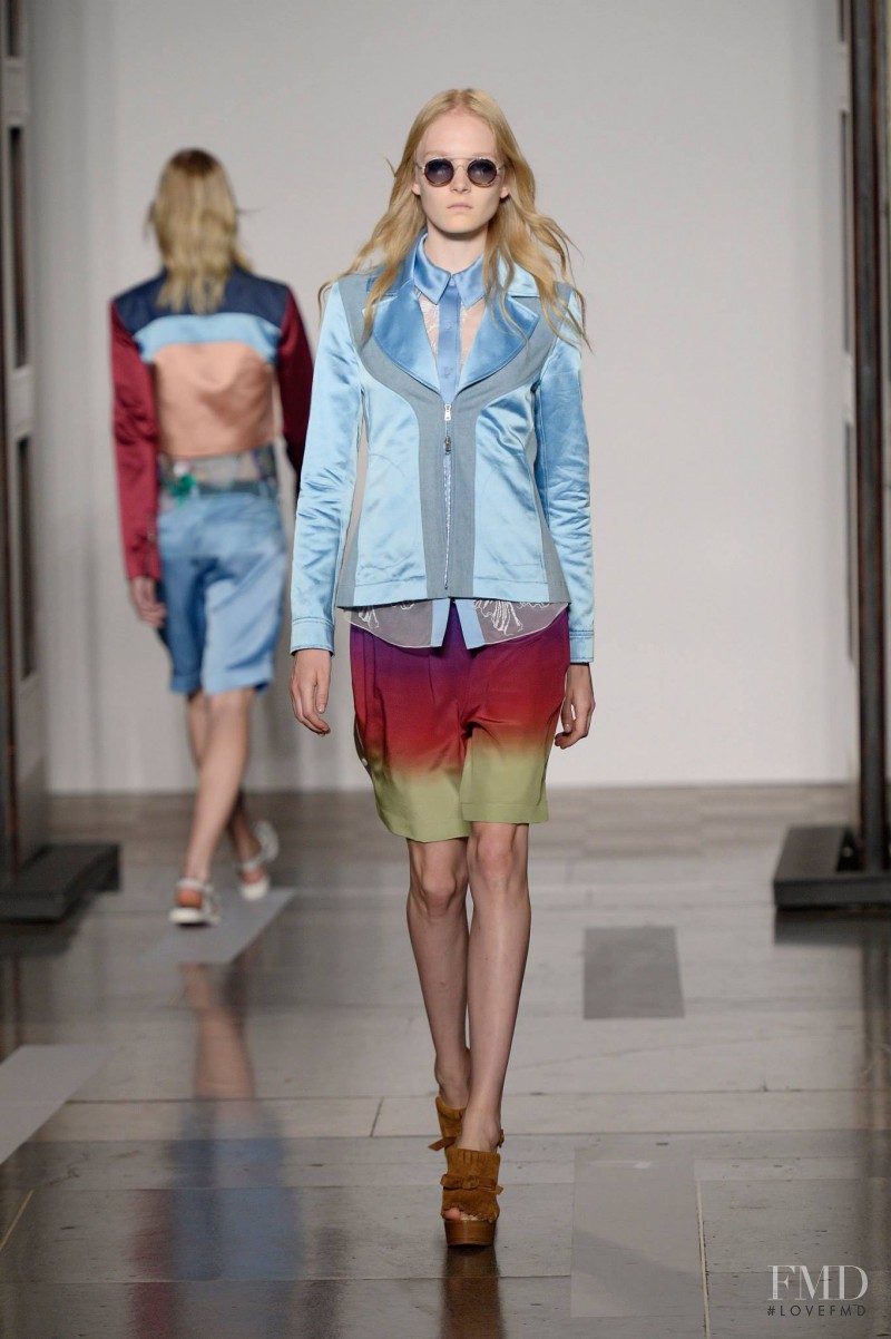 Maja Salamon featured in  the Jonathan Saunders fashion show for Spring/Summer 2014