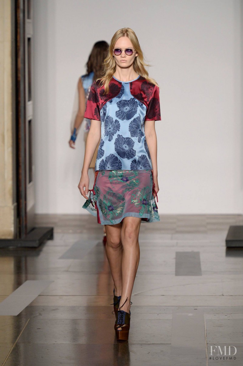 Ksenia Malanova featured in  the Jonathan Saunders fashion show for Spring/Summer 2014