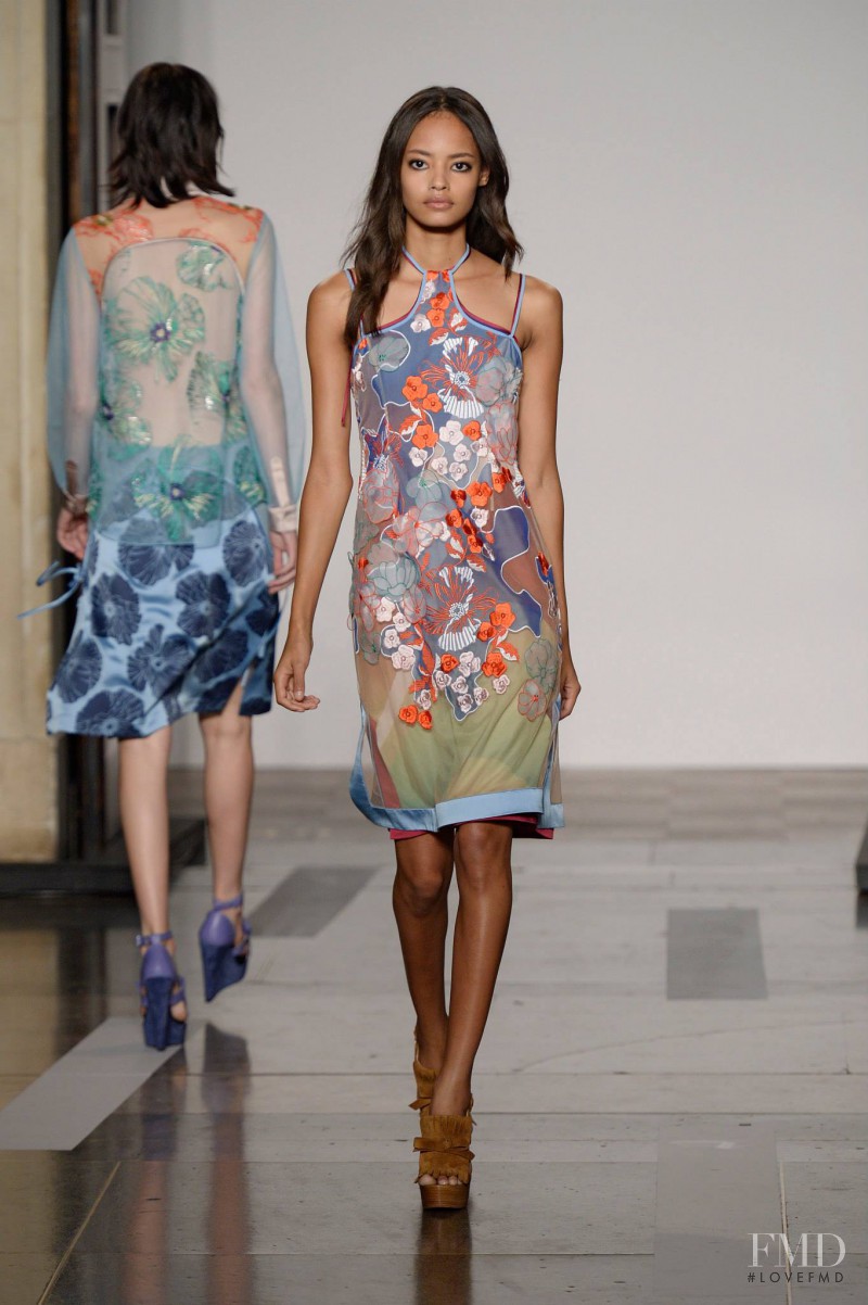 Malaika Firth featured in  the Jonathan Saunders fashion show for Spring/Summer 2014