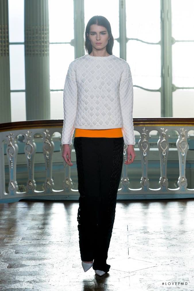Gaby Loader featured in  the Pringle of Scotland fashion show for Autumn/Winter 2014