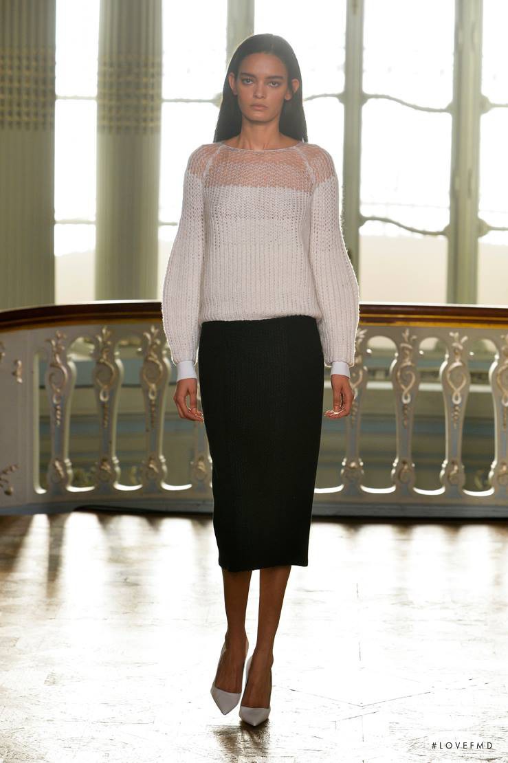 Wanessa Milhomem featured in  the Pringle of Scotland fashion show for Autumn/Winter 2014