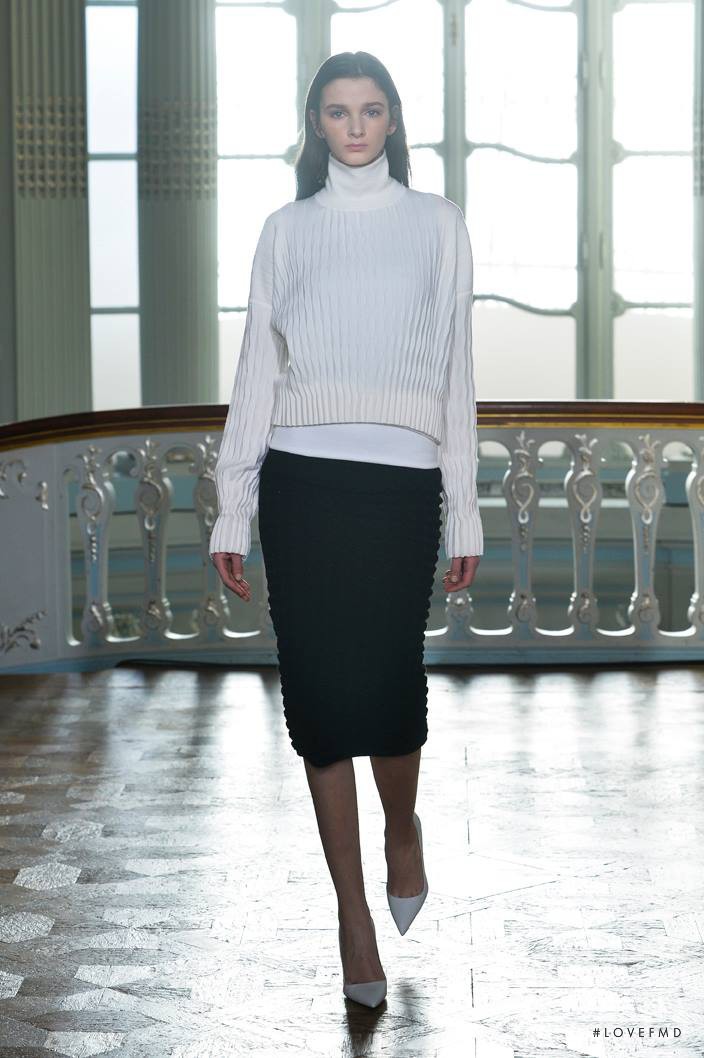 Mara Jankovic featured in  the Pringle of Scotland fashion show for Autumn/Winter 2014