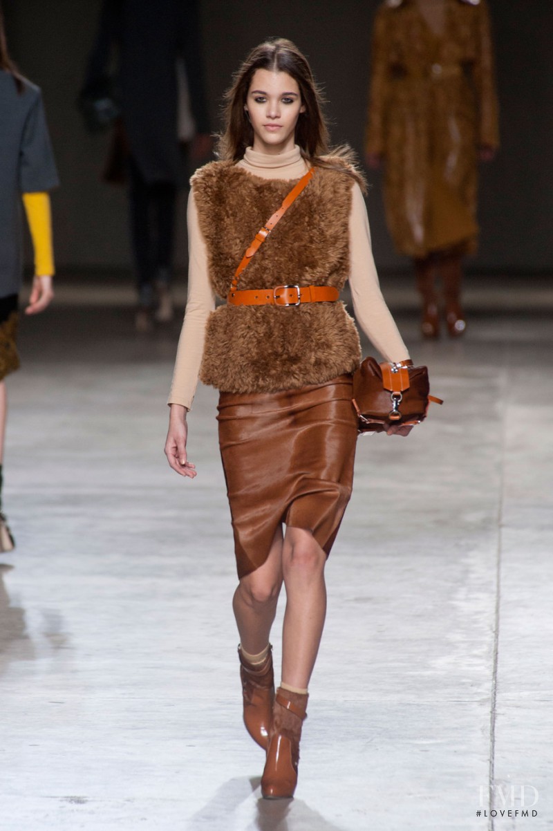 Pauline Hoarau featured in  the Topshop Unique fashion show for Autumn/Winter 2014