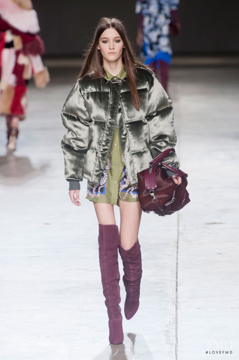 Emma Waldo featured in  the Topshop Unique fashion show for Autumn/Winter 2014