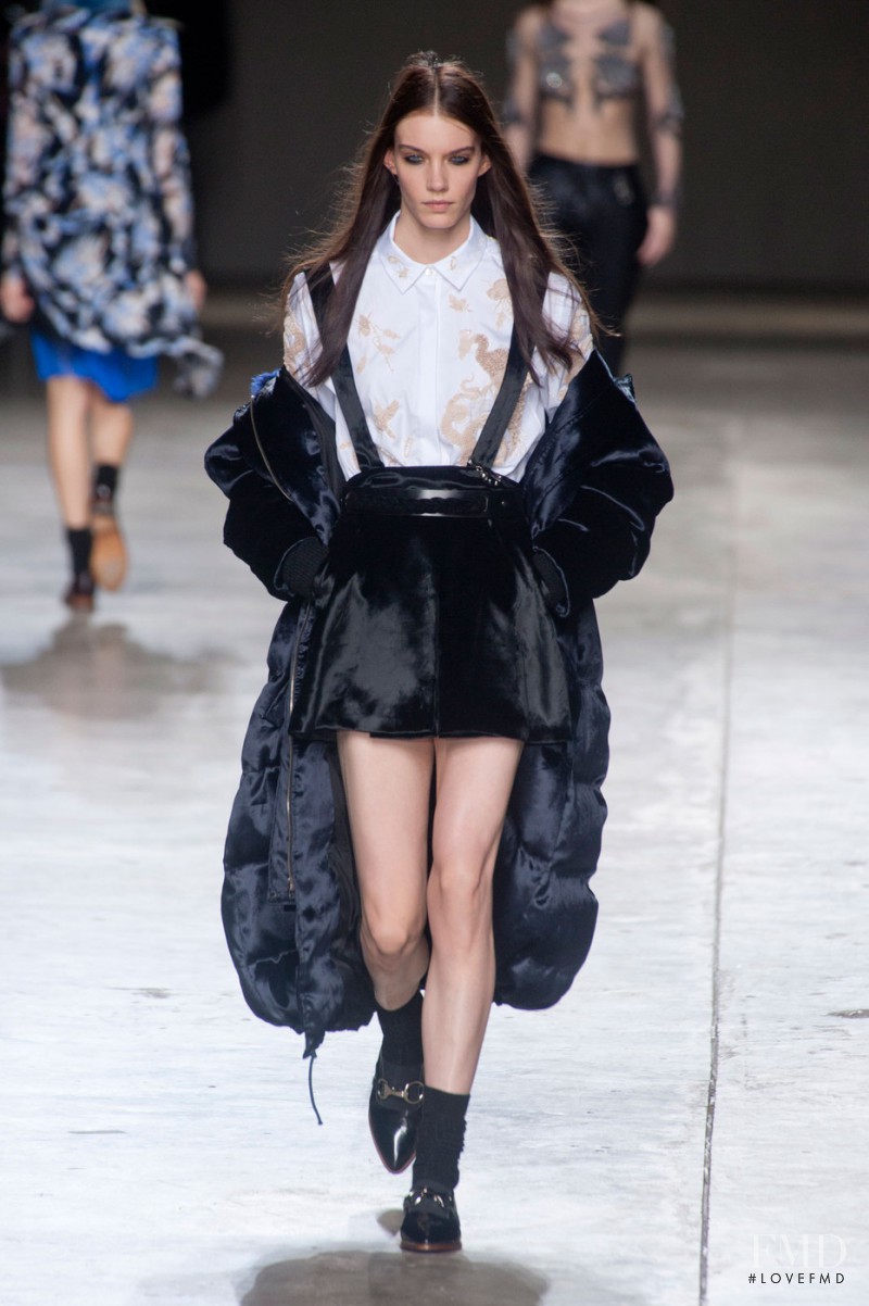 Megan Thompson featured in  the Topshop Unique fashion show for Autumn/Winter 2014